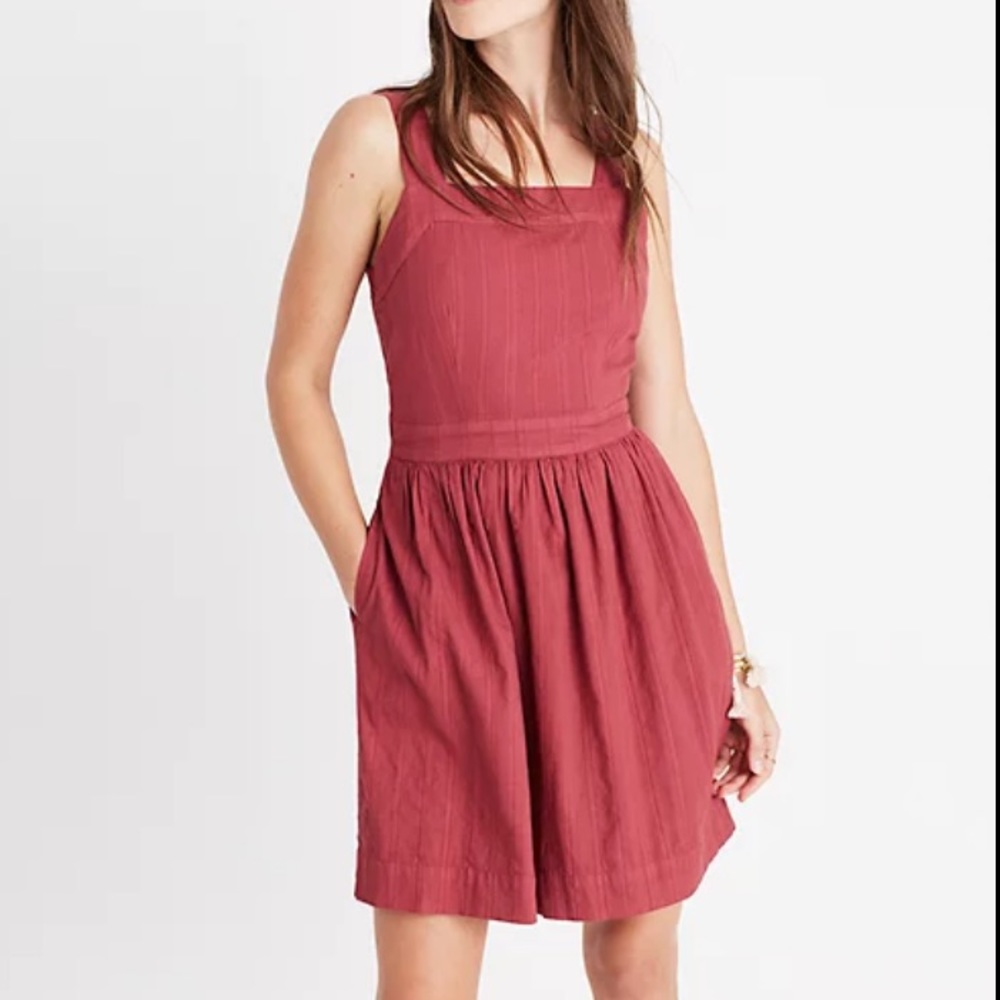 Madewell red apron dress